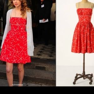 Anthropologie red dress